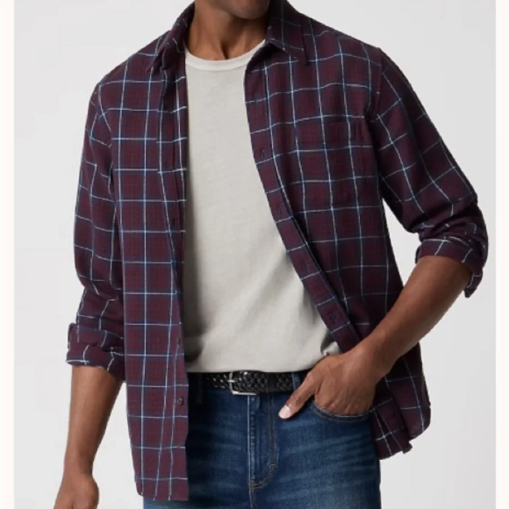 J. Crew Men's Oxford Red and Blue Plaid Shirt $128